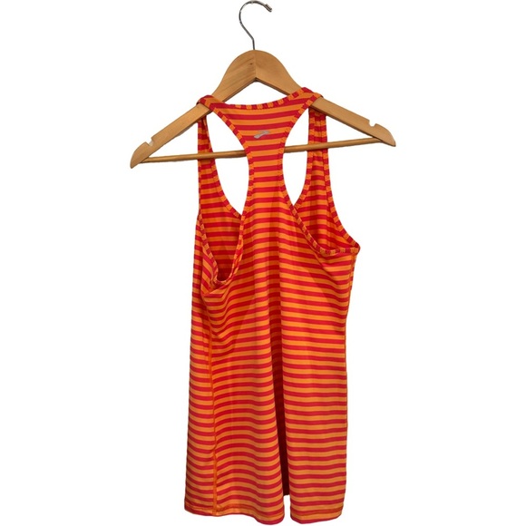Women’s Brooks orange and pink striped tank top size large - Picture 2 of 3